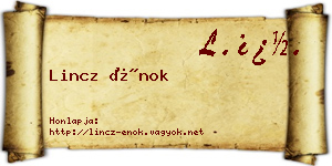 Lincz Énok névjegykártya